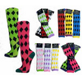 Womens Knee High Computer Argyle Socks